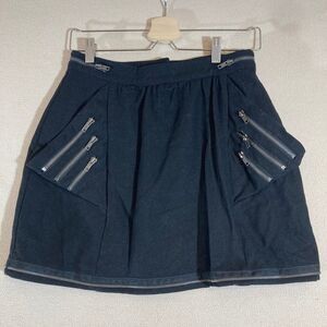 Jamison Skirt Sz Small Black Wool Blend‎ Zippers Lined Punk Grunge Edgy